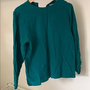 Emerald silk blouse